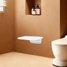 White ABS 90  Folding Shower Seat Bench Wall Mounted Seat Foldable Shower Seat