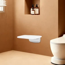 White ABS 90° Folding Shower Seat Bench Wall Mounted Seat Foldable Shower Seat