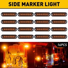 Waterproof 6-LED Light Amber LED Trailer Truck Side Clearance Marker Lamps 16pcs