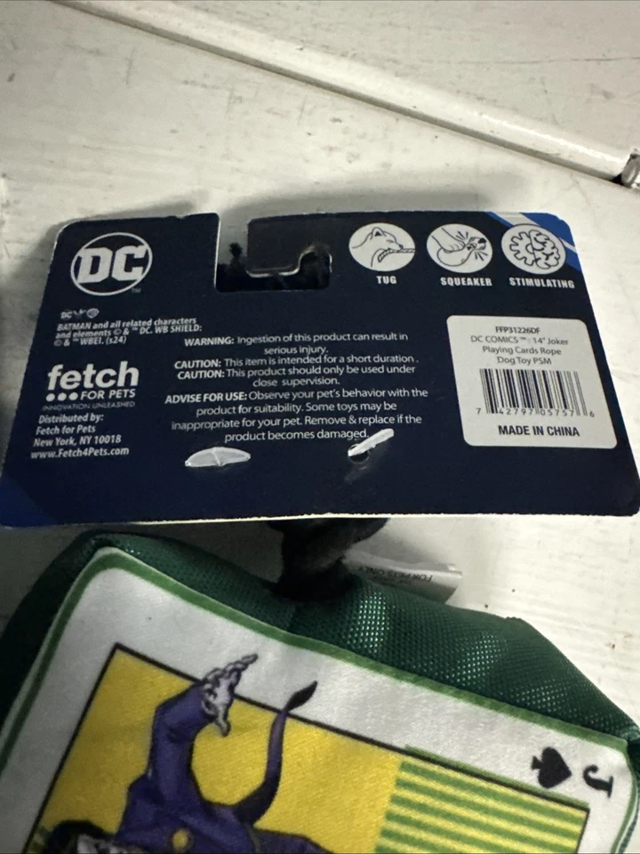 Lote de 2 Cuerdas de Peluche DC Comics Joker Harley Quinn S/M Juguetes para Perros Buscar Tirar NUEVO Foto 4 de 4