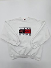 Tommy Hilfiger Herren Weiß Logo Pullover Swe...