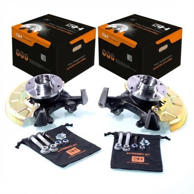 2x Radlagergehäuse Komplett Vorne für VW Golf II, Jetta II, 72mm ohne ABS