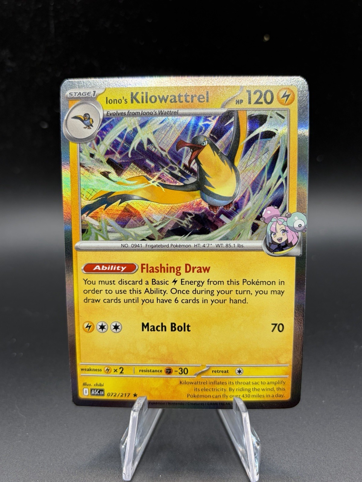iono's kilowattrel 72/217 ascended Heroes
