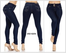 Size "9" DSJ-6204 Women's/Colombian Design High Waist Butt Lift Push Up Jeans.