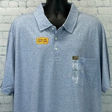 The Foundry Supply Co Polo Shirt Quick Dri Easy Care Heather Blue 3XLT XXXL Tall