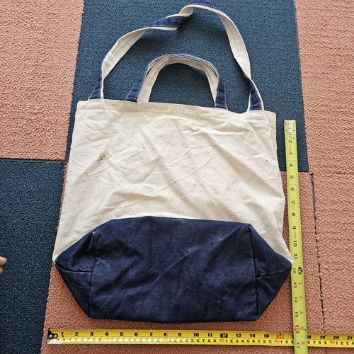 Borsa tote in tela Stained* Whole Foods New York City riutilizzabile made in USA X8 - Foto 5 di 10