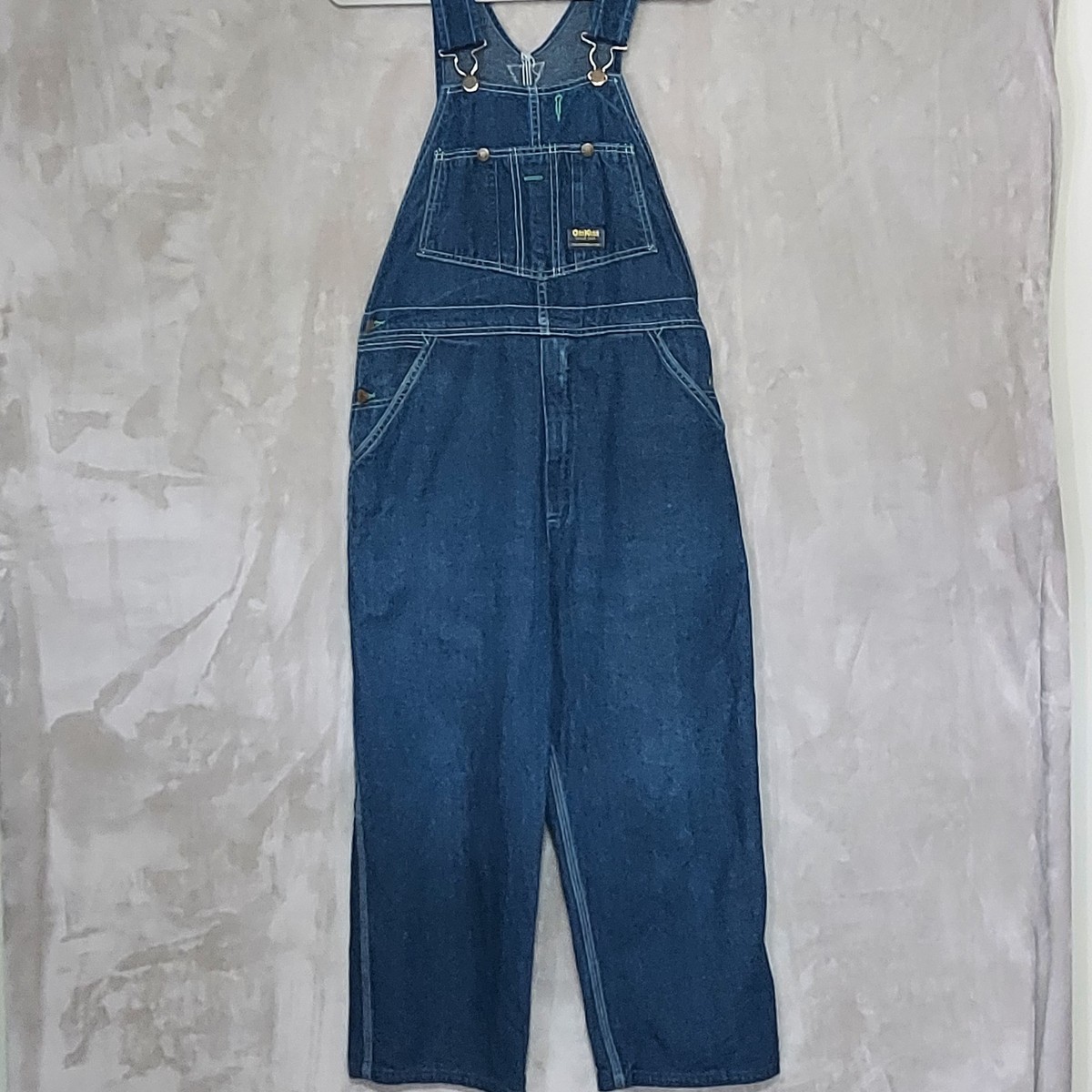 Oshkosh Bgosh Mens Overalls 34x29 Vintage USA Blue Denim Bibs Wide