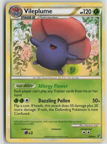 Vileplume 24/90 Rare HGSS Undaunted Pokemon Lightly Played