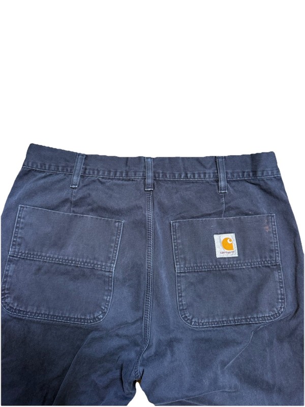 Carhartt WIP Abbot Loose Pleated Men's Navy Cotton Work Pants Size 32 