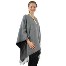 Antonio Wohlfühl-Poncho Damen Winter  grau