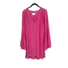 Alexis Pink V Neck Ruffle Sleeve Mini Dress Women's Medium Vacation Resort Wear