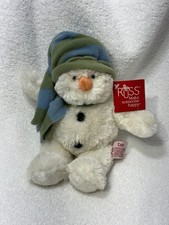 Russ Cole The Snowman Plush Soft Hat Scarf Stuffed 11" Christmas With Tag  b3 