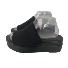 Steve Madden Y2K Black Platform Slides Sandals Slinky Stretchy Size 7 Open Toe