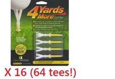4 Yards More Tees 16x Four Pack Yellow 2.75" 2 3/4" - 64 Tees Total 