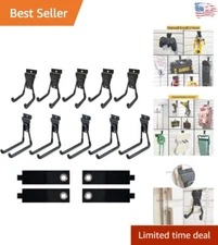 Lacquered Slat Wall Hanging Hooks - Versatile Storage for Garage Tools and Gear