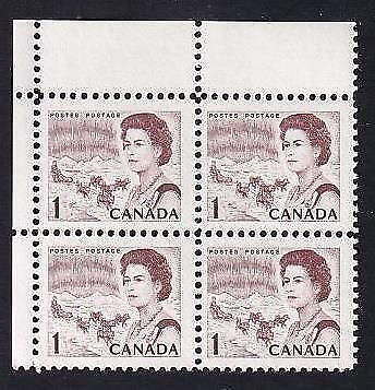 Canada 1971 QEII 1c Centennial Northern Lights, MNH UL blank PB, sc#454iii PVA - Picture 1 of 1