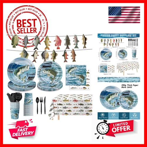 Soulchen 24 Pcs Fishing Party Centerpiece Sticks Decoration Fisherman Fishing Pole