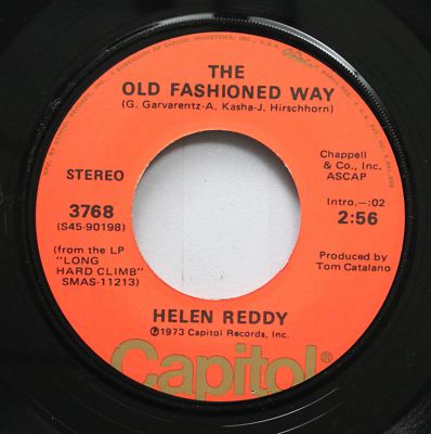 Pop 45 Helen Reddy - The Old Fashioned Way / Leave Me Along (Ruby Red Dress) On