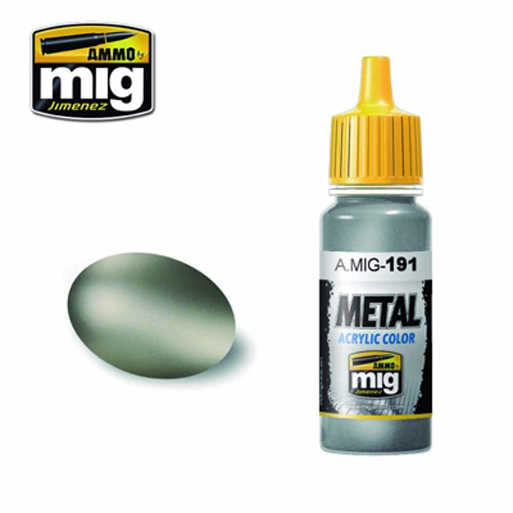 Ammo by MIG Steel Acrylic waterbased colour�17ml A.MIG-191