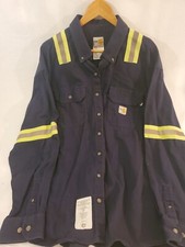 CARHARTT Jacket Coat FR Flame Resistant Navy Safety XL Reflective