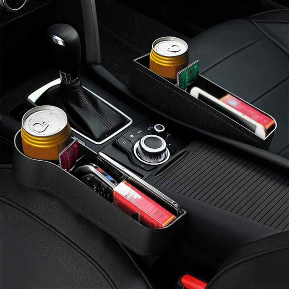 Car Seat Gap Filler Organizer Between Front seat car Organizer and Storage  Box, Auto Premium PU Leather Console with Cup Holder, Car Pocket for