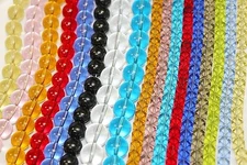 Glass Beads - 3 mm - Round in Wide Range of Colors - 5 Strands - Over 650 Beads 