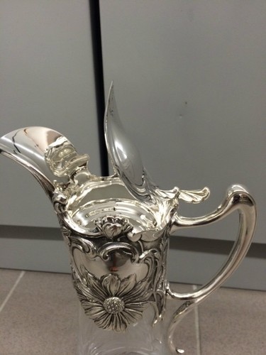 Jarra suntuosa vino jarra plata 925 con punta de león vaso de cristal pulido - Imagen 2 de 8
