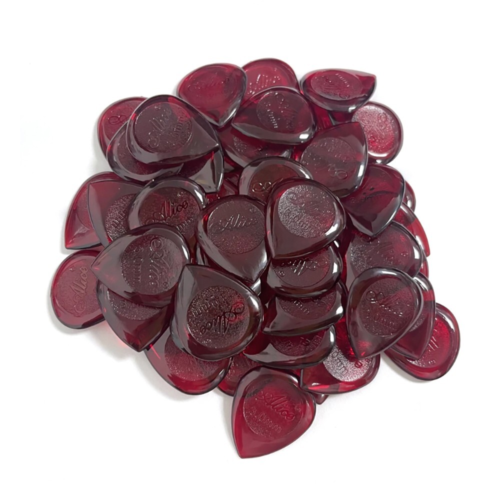 50pcs 3mm Standard Teardrop Jazz Picks Plectrums For Electric Guitar Jazz Red
