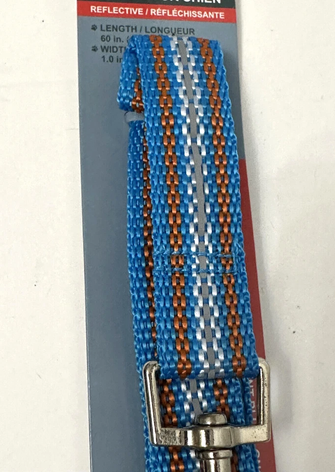 狗皮带蓝色和橙色,尺寸 XL 60 英寸长 x 1 英寸宽。 全新带标签 — 第 3/4 张图片