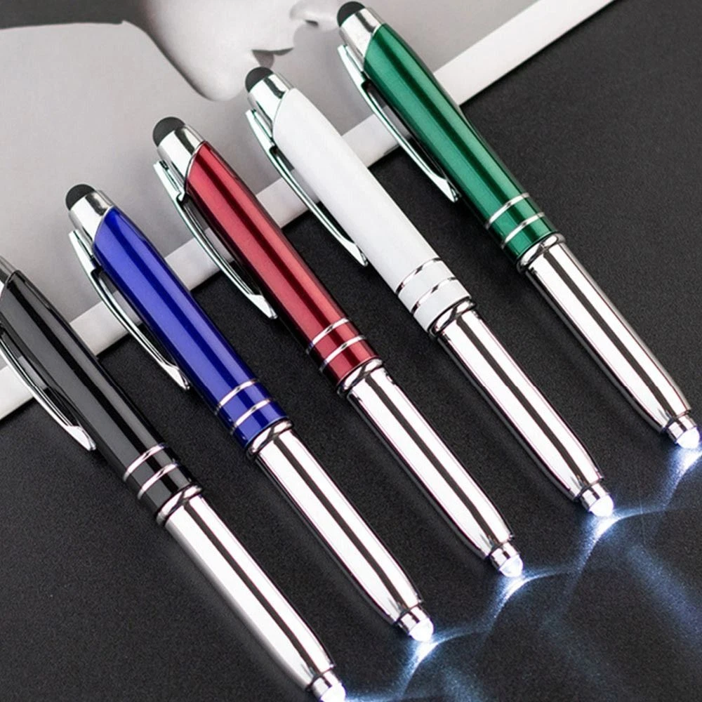 Metal Tool Pen With LED Light Touch Screen Pen Writing Pen School Office
