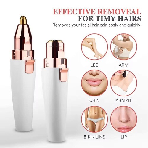 2in1 Facial Hair Removal Women Electric Remover Eyebrow Trimmer Shaver Epilators - Picture 2 of 12