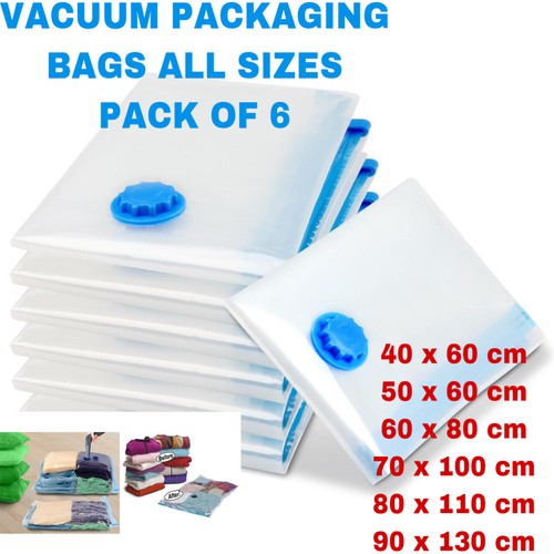 6 x STRONG VACUUM STORAGE SPACE SAVING BAGS VAC BAG SPACE SAVER VACCUM