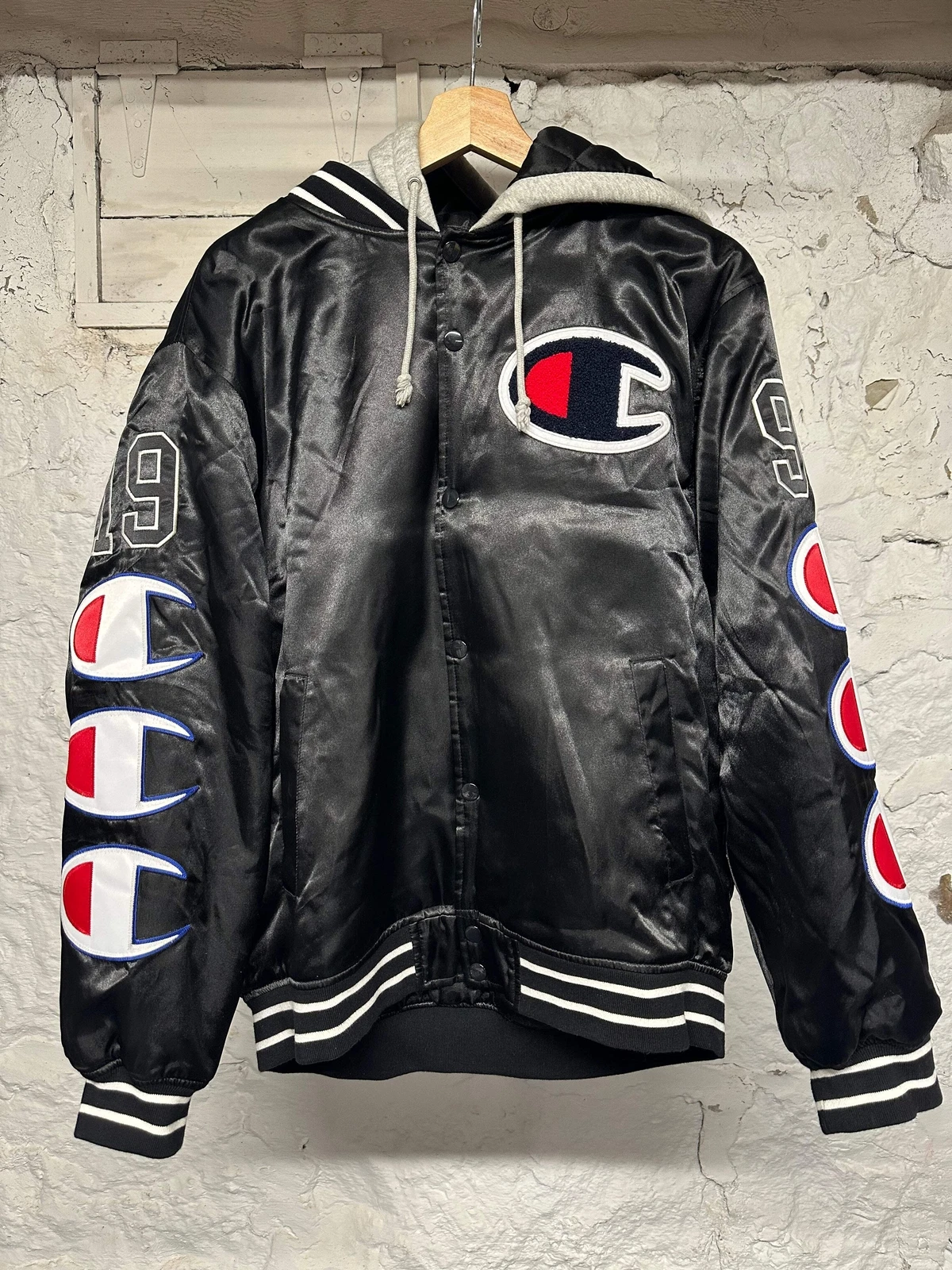 Veste universitaire noire Supreme x Champion taille M