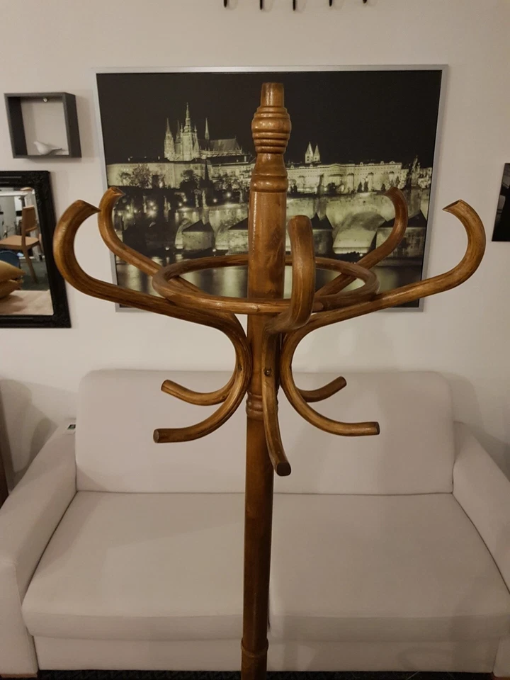 New hat and coat wood hanger rack stand antique style suspender peg - Image 3 of 4