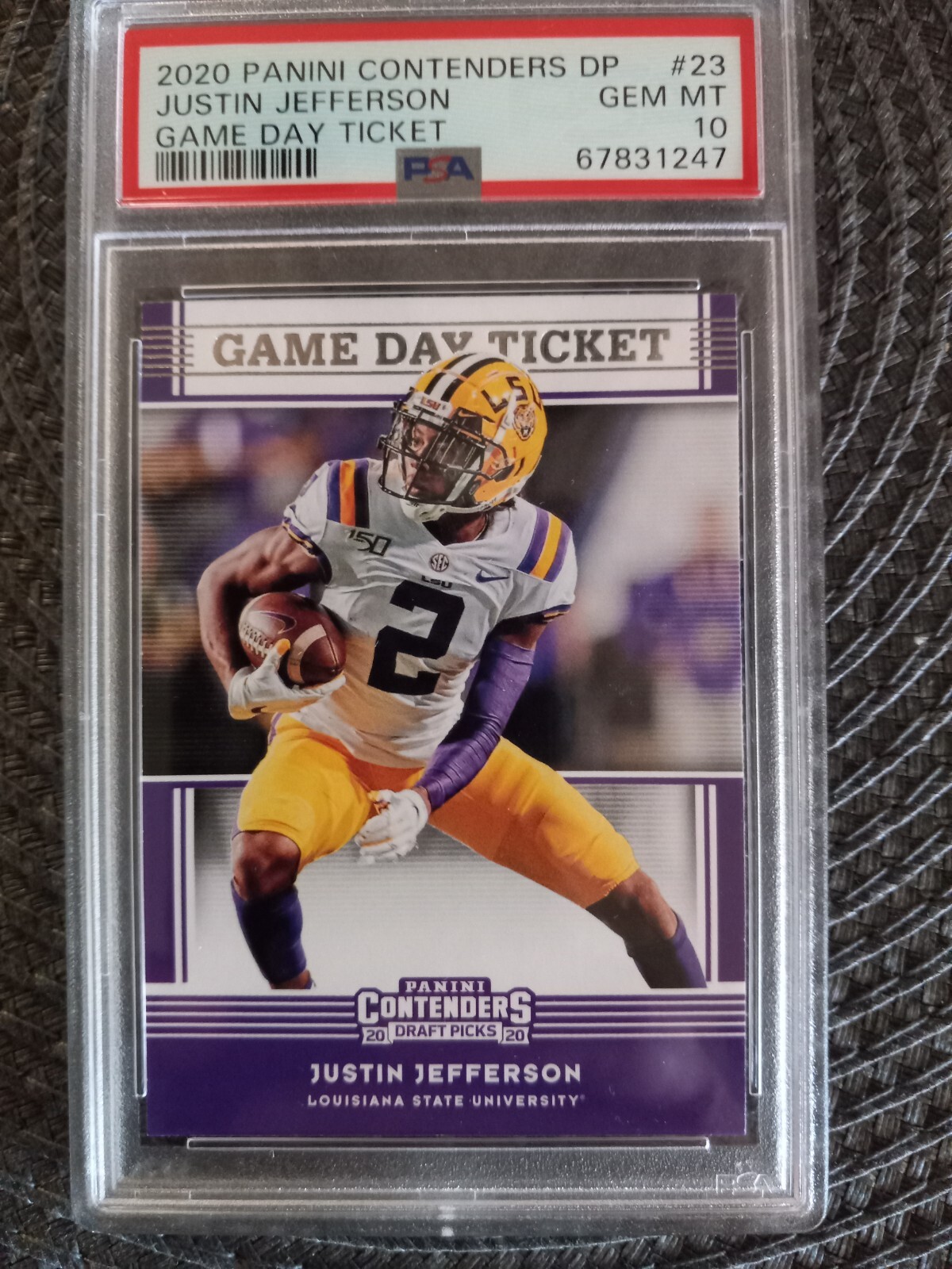 Justin Jefferson Panini Contenders Draft Picks Game Day Ticket #23 Base
