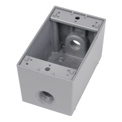 Red Dot IHD3-1, 1/2'' Hub, Aluminum, 1-Gang, Deep, Weatherproof Device Box, 1pc