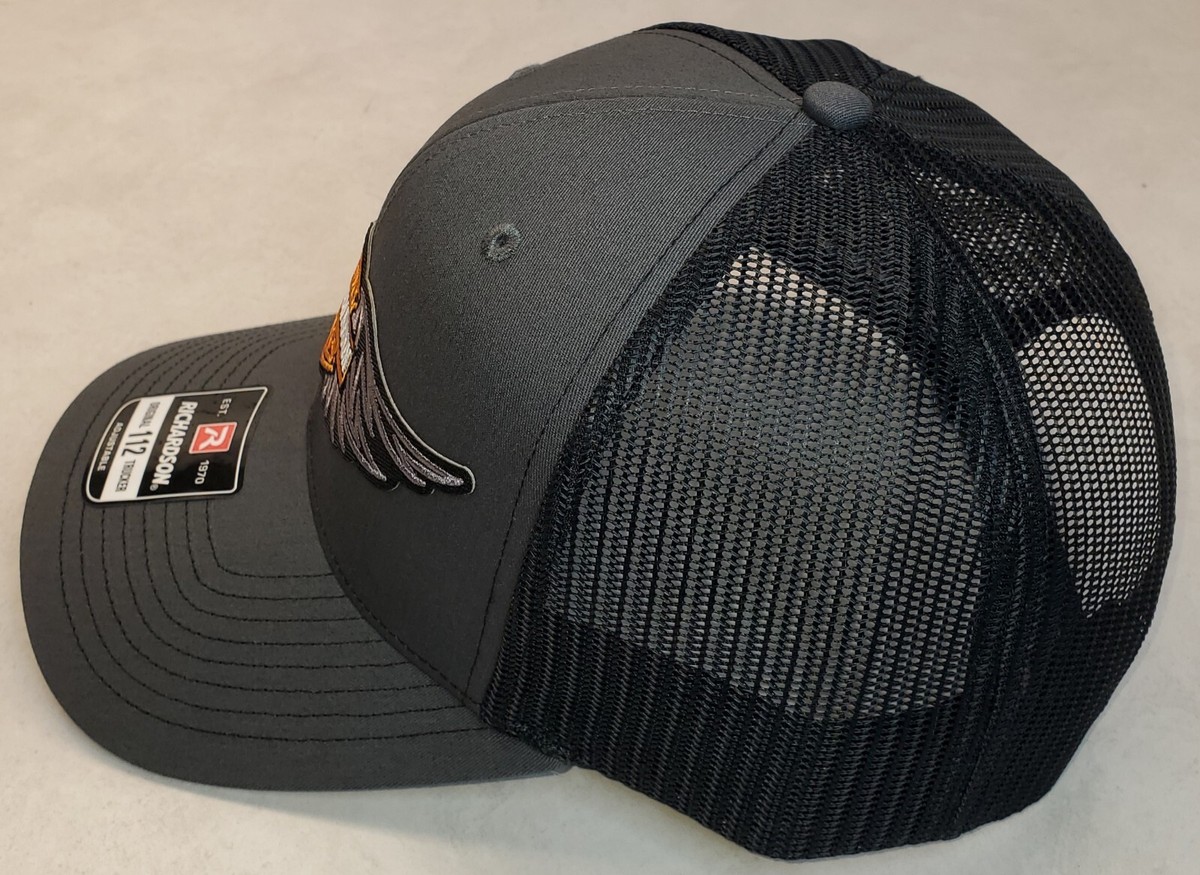 HD Wing Patch on Richardson 112 Trucker Hat Snapback 