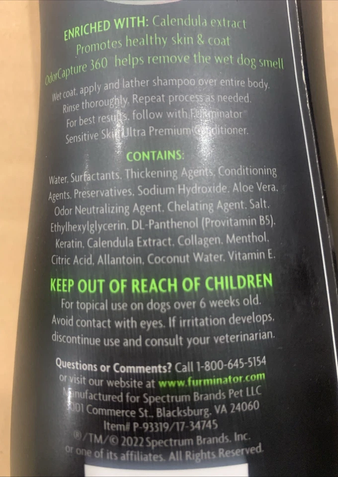 NUEVO FURMINATOR Champú Alivio de la Picazón Ultra Premium 16 OZ Foto 4 de 4