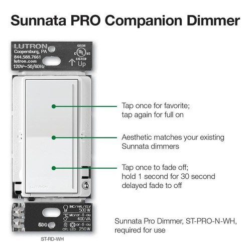Sunnata Companion Dimmer Switch, only for use with Sunnata Pro LED+ Dimmer Ivory - Picture 7 of 7