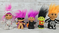 Vintage Trolls Halloween Lot Russ - Mummy, Skeleton, Bandit, Cat, Frankenstein
