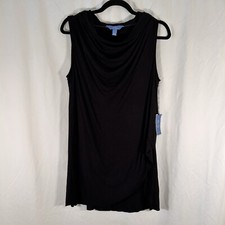 New Simply Vera Knee Length Dress Women's Large Black Sleeveless Stretchy