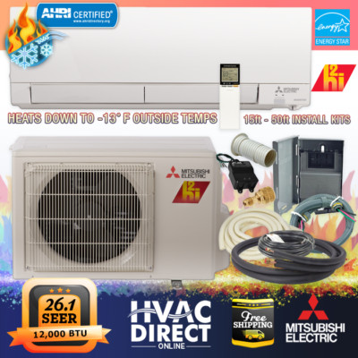 12,000 BTU 26.1 SEER Mitsubishi Mini Split H2i Hyper Heat Single Zone  MZ-FS12NA | eBay