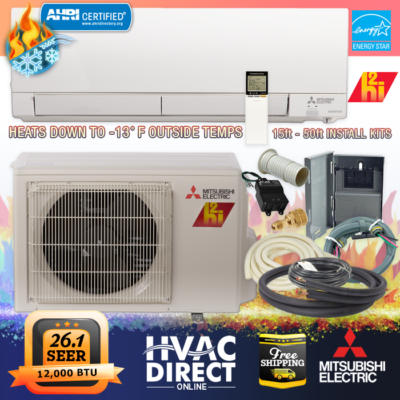 12,000 BTU 26.1 SEER Mitsubishi Mini Split H2i Hyper Heat Single Zone  MZ-FS12NA | eBay
