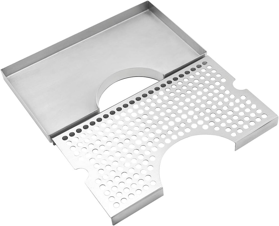 Stainless Steel Beer Drip Tray - Elegant Kegerator Accessory for Home