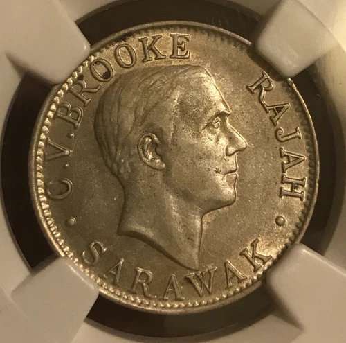  Sarawak 1927 -H 20 cents  NGC AU 50