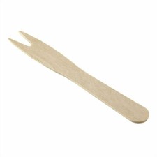 Pommes-Frites-Gabel aus Holz BIO Einwegbesteck-Spies Gabel - 85mm 1000 - 5000 St