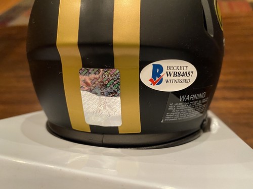 Drew Brees Autographed New Orleans Saints Eclipse Mini Helmet Beckett & GTSM - Picture 9 of 11