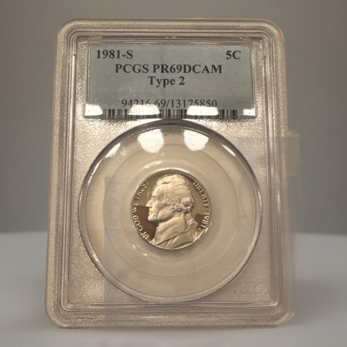 1981-S 5c PF69 DCAM Type 2 PCGS Graded Certified Jefferson PROOF Nickel