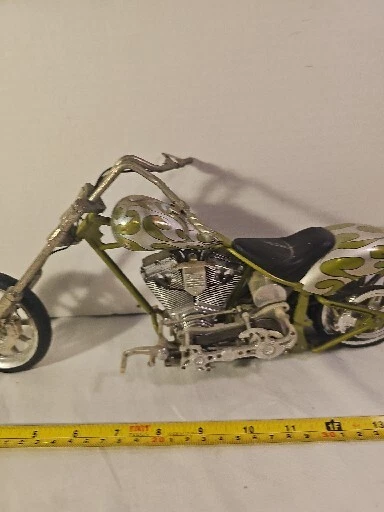 Orange County Choppers OCC Verde y Plata Motocicleta Diecast Bicicleta Toy Zone Inc. Foto 3 de 4