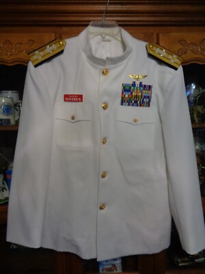 US Navy Pilots Dress White Jacket Maverick TOP GUN USN COSTUME 48 REG Admiral | eBay US Navy Pilots Dress White Jacket Maverick TOP GUN USN COSTUME 48 REG Admiral | eBay